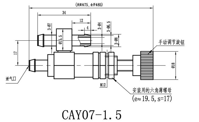 йѹкCA1.5άߴͼ